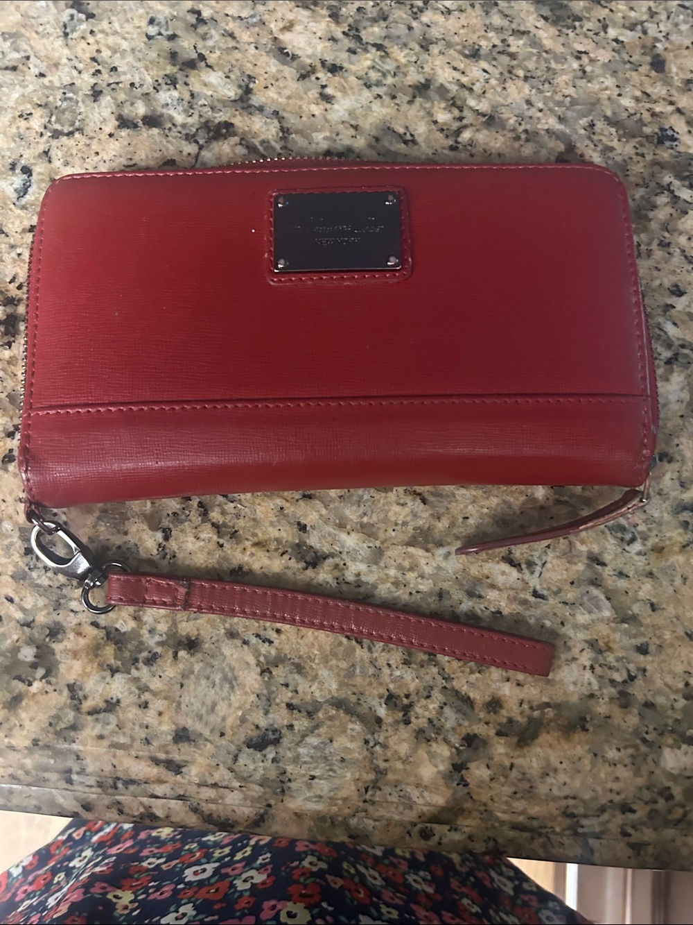 Red Kenneth Cole Zip Wristlet Wallet